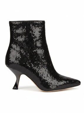 Michael Kors Luna Sequin Pointed-Toe Ankle Bootie with Side Zip